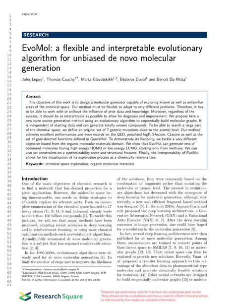 EvoMol: a flexible and interpretable evolutionary。